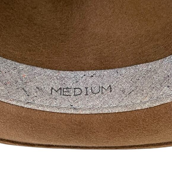 Yellow 108 Luke Felt Fedora 100% Wool, Size M - Picture 5 of 9